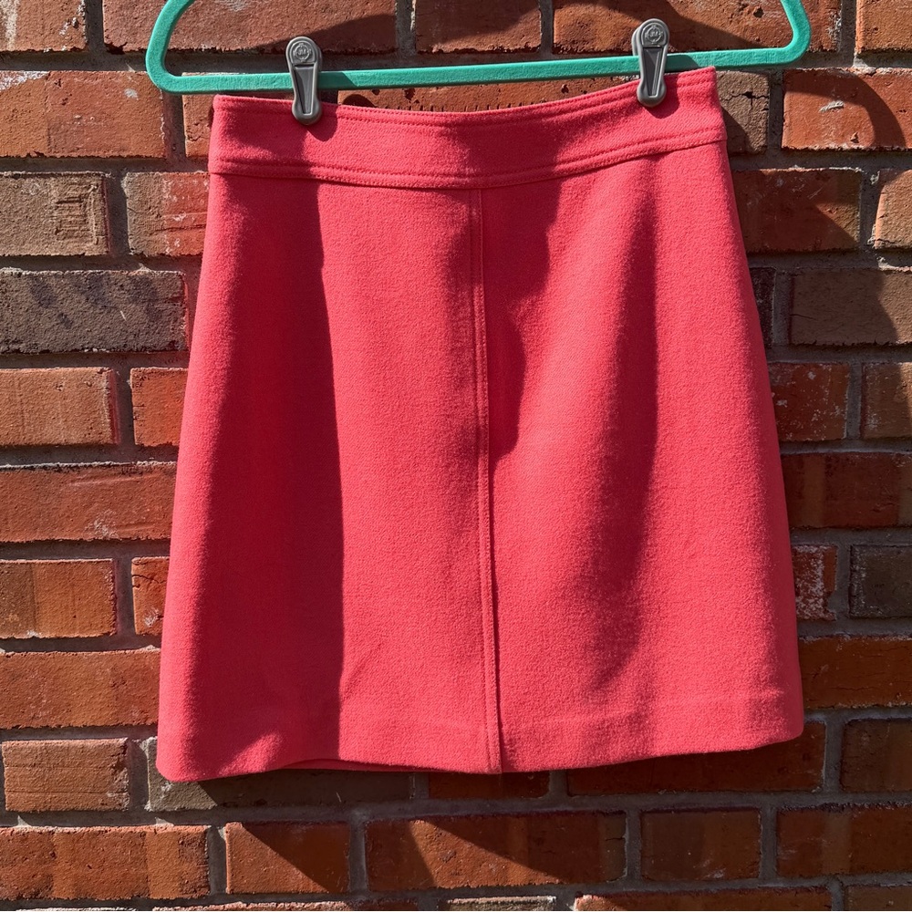 J. Crew Pink No. 2 Pencil Shirt Double Serge Wool Size 2